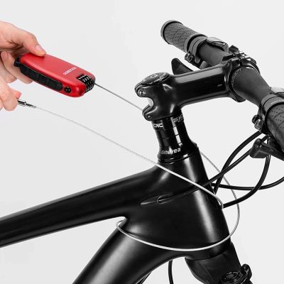 15. Rockbros 32420981001 Fahrradschloss mit einziehbarem Kabel – Rot