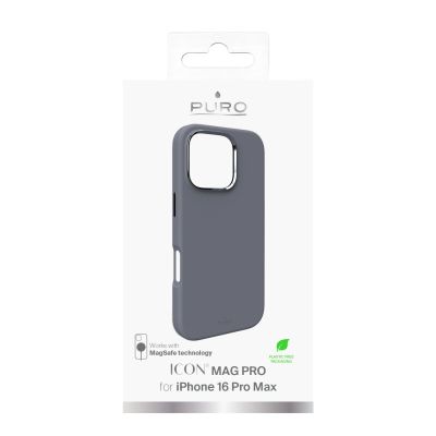 4. Puro Icon Mag Pro MagSafe Silikonhülle für iPhone 16 Pro Max – Dunkelgrau