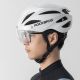 7. Rockbros Fahrradhelm mit Visier, abnehmbarer UV-Brille, Unisex, glänzend – Weiß
