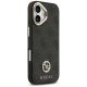 4. Guess 4G Strass Logo & Big Strap Metal Buttons MagSafe Hülle für iPhone 17 - Schwarz
