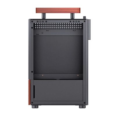 27. Jonsbo T6 Gehäuse, Mini-Tower, Mini-ITX, gehärtetes Glas, Holz – Schwarz