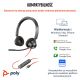 88. Poly Blackwire 3320 Stereo-Headset mit MS Teams-Zertifizierung, USB-C + USB-C/A-Adapter, 8 x 220 AA