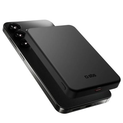 SBS Mag Power Qi2 5000 mAh Powerbank kompatibel mit MagSafe - Schwarz