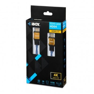 4. IBOX HD04 ULTRAHD 4K 1,5M V2.0 ITVFHD04 Kabel (HDMI M - HDMI M; 1,5 m; blau)