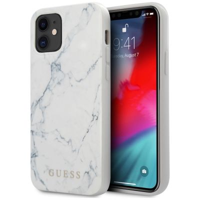 Guess Marble Case für iPhone 12 mini 5,4" - Weiß