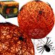 Dekorative Kugellampe mit Spinnen-LED, 15 cm, Halloween-Orange