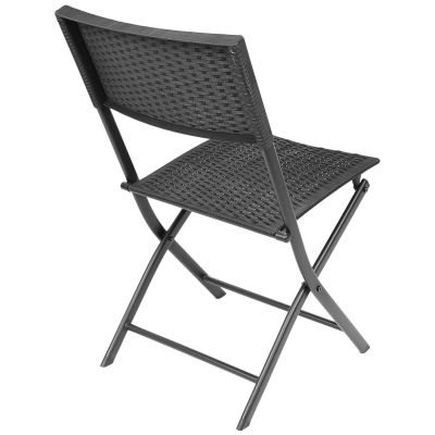 13. Balkonmöbel-Set, bestehend aus einem Tisch (58 x 58 x 70 cm) und 2 schwarzen Stühlen