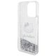 6. Hello Kitty Liquid Glitter Charms Kitty Head Hülle für iPhone 15 Pro Max – Silber