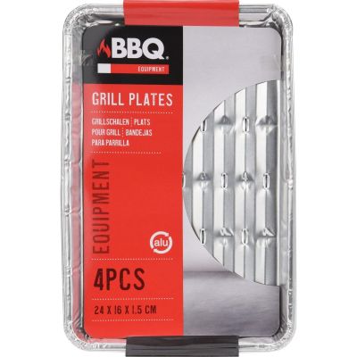 11. Aluminium-Grillplatten 24 x 16 cm, 4 Stück
