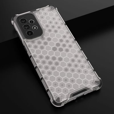 18. Wabenhülle Panzerhülle mit Gelrahmen für Samsung Galaxy A73 blau