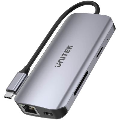 14. UNITEK ACTIVE HUB USB-C 2x HDMI, SD-Kartenleser, 4K, RJ-45, PD 100W, 5 Gbit/s
