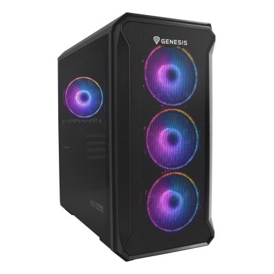 43. NATEC Genesis Irid 503 ARGB NPC-1559 Gehäuse (Micro-ATX, Mini-ITX; Schwarz)