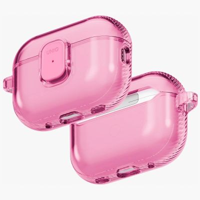 Uniq Glase Pro Schutzhülle für AirPods Pro 3 mit Schloss – Transparentes Rosa
