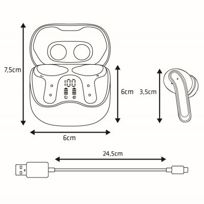 17. Audiocore kabellose Kopfhörer, Hybrid-ANC, ENC, 6 Mikrofone, Ladecase, Tuya AC591