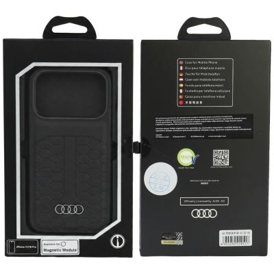 5. Audi Lederhülle MagSafe für iPhone 18 Pro / 17 Pro – Schwarz