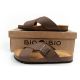 10. Bio Bio Schuhe Herren-Slipper, profilierte Flip-Flops, Naturleder, braun