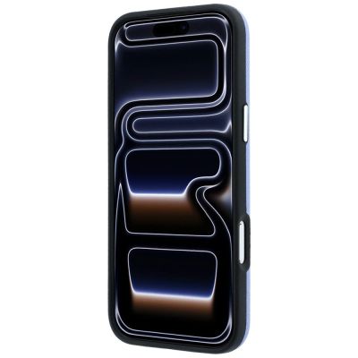 5. Karl Lagerfeld Schutzhülle mit großem, glattem Harz-Logo für iPhone 18 Pro / 17 Pro – Blau