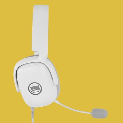 4. GAMIAC HS71 Kabelgebundenes Gaming-Headset mit Kopfbügel, USB Typ-C, Weiß