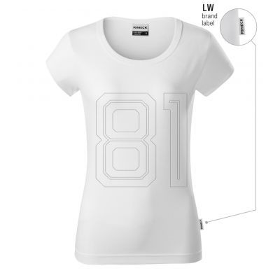 Schweres Resist-T-Shirt für Damen (weiß (Markenetikett))