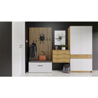 3. Schuhschrank mit Stauraum PARMA 100x35xH49 weiß