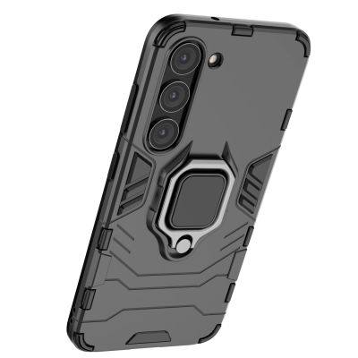 10. Ring Armor Hülle für Samsung Galaxy S23 gepanzerte Hülle magnetischer Haltering schwarz