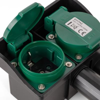 4. Entac ESE1.5G2-5-IP44S 5m Splitter 2 x Netzwerkdose für den Außenbereich Schwarz, Grün