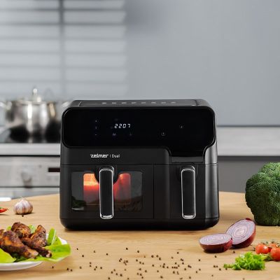 4. ZELMER ZAF900 Heißluftfritteuse 5,5 l Dual mit Doppelkorb