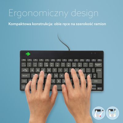 5. Ergonomisches R-Go Compact Break-Keyboard von R-Go Tools mit Break-Software, QWERTY (UK), kabelgebunden, Schwarz