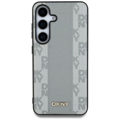 3. DKNY Leather Checkered Pattern MagSafe-Hülle für Samsung Galaxy S25 Taupe