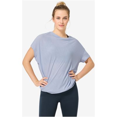 Damen-Kurzarmshirt SUPER.NATURAL W YOGA LOOSE TEE, blau