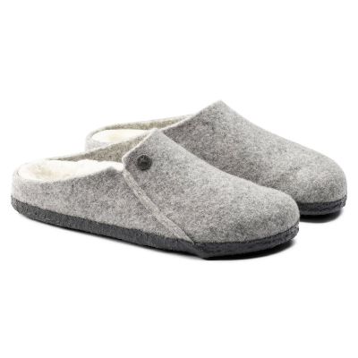 8. Birkenstock Zermatt Hellgraue Wollfilz-Isolierpantoffeln für Herren/Damen, Normalbreite (1015092)