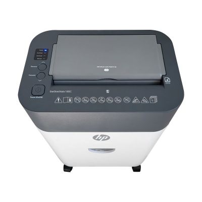 21. HP ONESHRED Auto 100CC Papiervernichter, Weiß und Grau