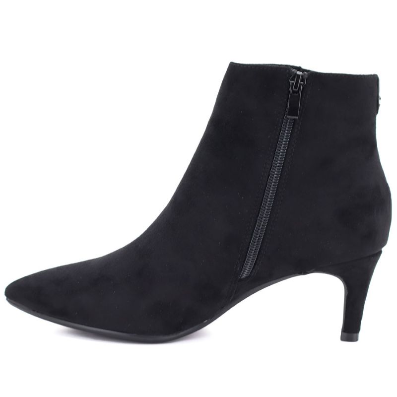 3. Gefütterte Damen-Ankle-Boots mit niedrigem Absatz, Wildleder, schwarz, Sergio Leone BT-65