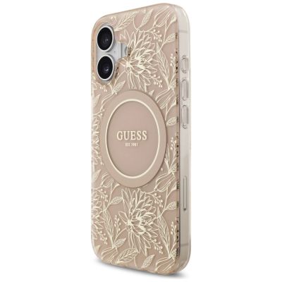 3. Guess IML Flowers Electro Pearl Strap MagSafe iPhone 17 Hülle - Pink