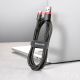 5. Baseus Cafule USB-A / USB-C QC 3.0 3A Kabel 0,5 m - Schwarz und Rot