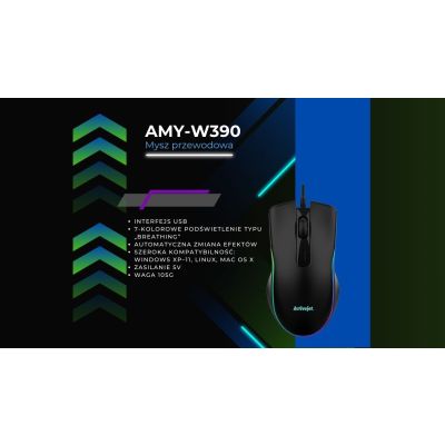 6. Activejet USB AMY-W390 Beheizbare Kabelmaus; 30 °C / 35 °C / 40 °C