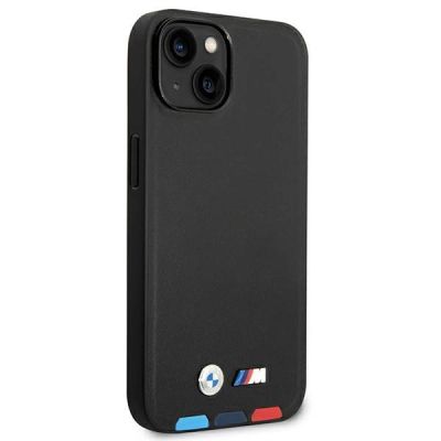 4. Hülle BMW BMHCP14M22PTDK iPhone 14 Plus 6.7 "schwarz / schwarz Leder Stamp Tricolor