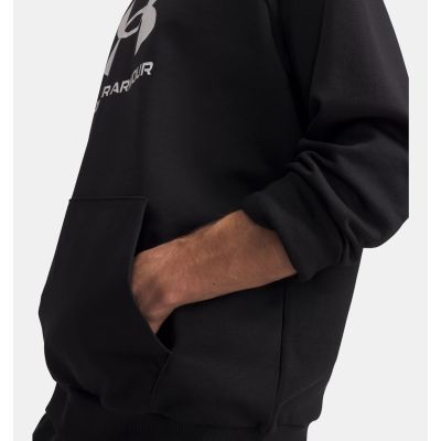5. Under Armour Rival Fleece Logo Hoodie mit Kapuze – Schwarz/Weiß