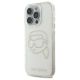2. Karl Lagerfeld IML Strass-Hülle mit Karl-Kopf für iPhone 16 Pro – Transparent