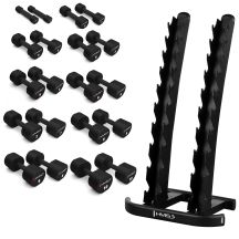HPT Polyurethan-Hantelset 2 x 1 - 10 kg (110 kg) + STR37 HMS Ständer