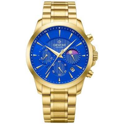 Giewont Herrenuhr Chronograph Saphir Gold Blau GW9460-B5