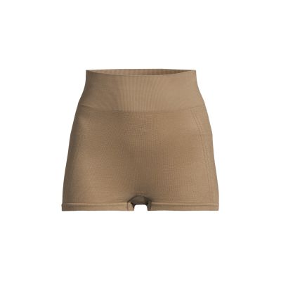 2. CASALL Glänzende, nahtlose Rippstrick-Hotpants, Damen-Trainingsleggings, Grün