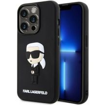 Karl Lagerfeld KLHCP14L3DRKINK iPhone 14 Pro 6.1" schwarz/schwarz Hardcase Rubber Ikonik 3D