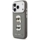 2. Karl Lagerfeld FW Grained Karl & Choupette Heads Pins & Logo iPhone 17 Pro Hülle - Grau