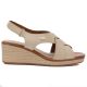 2. Beige Sergio Leone SK297 Damen-Keilsandalen aus Leder