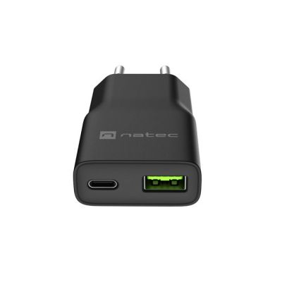 3. NATEC RIBERA GAN SLIM WANDLADEGERÄT 1x USB-A + 1x USB-C 20W SCHWARZ