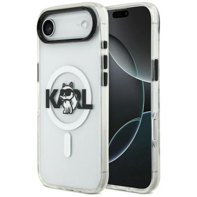 Karl Lagerfeld IML Choupette Sketch Logo MagSafe iPhone Air Hülle - Transparent