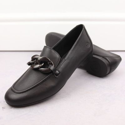 26. Bequeme Lederschuhe mit Kette Remonte W RKR645 schwarz
