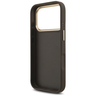 7. Guess 4G Big 4G Classic Logo Big Strap Metal Buttons Case für iPhone 17 Pro - Braun