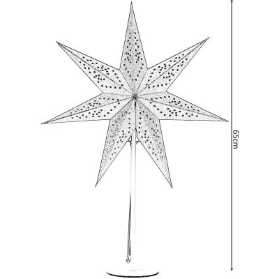 6. DEKORATIVE STEHLEUCHTE STERN 65 CM E14 WEISS